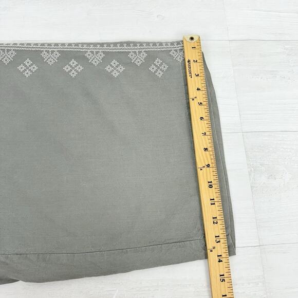J.Jill Cropped Wide Leg Pants Women XL Gray Embroidered Pull On Tencel Boho - Picture 13 of 14